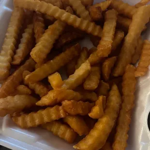 Crinkle Fries perfectly crispy!