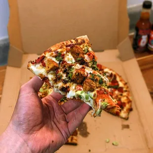 7/1/23- Curry Chicken. Thin crust. Chicken had curry flavor. Everything else was a regular cheese pizza. Just okay.