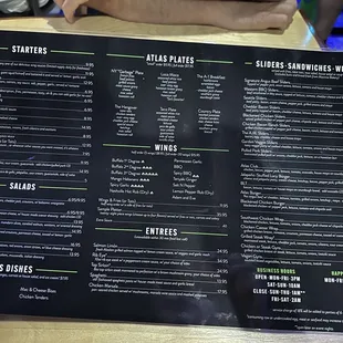 Menu side #1