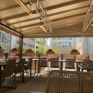 Outdoor seating with heating if necessary. My kinda spot!