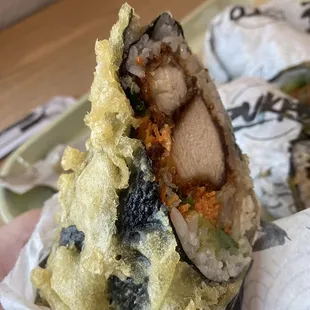 Tempura land and sea sushi burrito