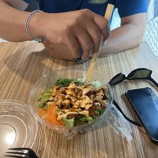 Poke bowel.