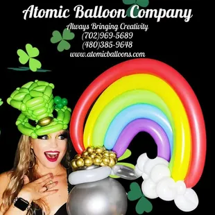 Atomic Artists are currently available to create next-level Balloon Art for your St. Patrick's Day celebration!