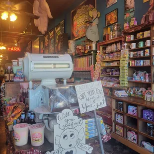 a display in a candy shop
