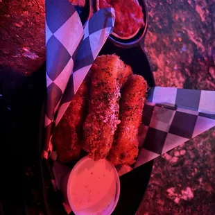 Homemade mozzarella sticks