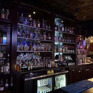 Behind bar