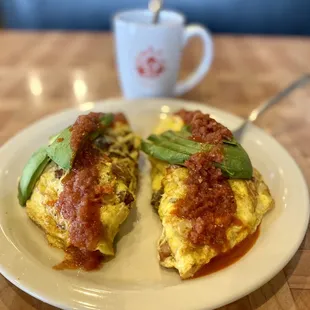 Two (2) three amigo omelettes, à la carte