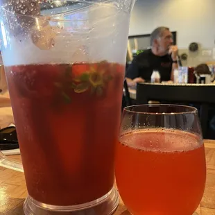 Strawberry cranberry mimosa pitcher