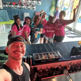 Super kind bartender helped with our photo!!