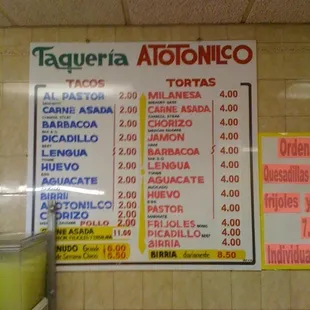 menu