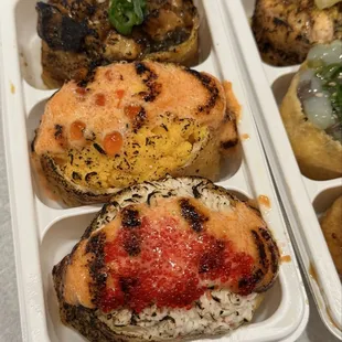 Grilled eel, fluffy egg, myungran crab