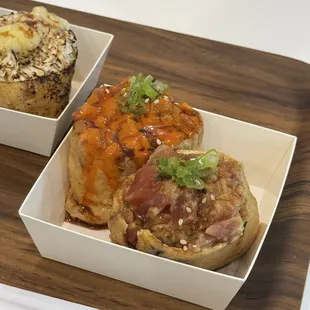 Spicy Tuna (left) and Fresh Ginger Tuna (right)