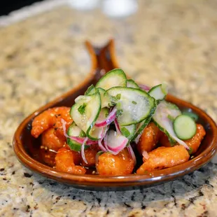 Firecracker Shrimp - Tempura Shrimp, Sweet &amp; Spicy Chili Glaze, Cucumber Salad