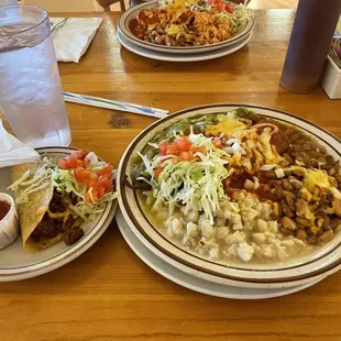 two plates of mexican food