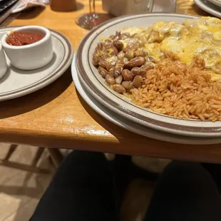 a plate of mexican food