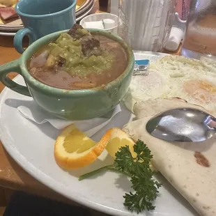 Green Chile Stew and Eggs