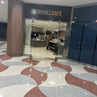 the entrance to the restaurant