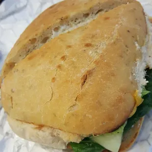 Tuna melt on ciabatta