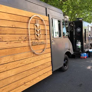 a food truck parked in a parking lot