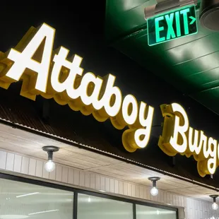 the entrance to a restaurant