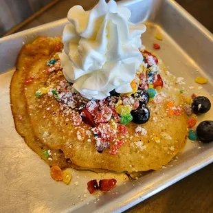 Fruity Pebbles pancakes