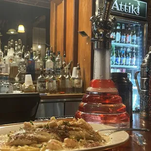 Redfish pasta and hookah