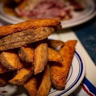 a plate of french fries