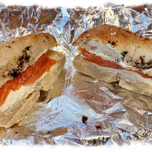 Toasted Everything Bagel with Cream Cheese &amp; Lox