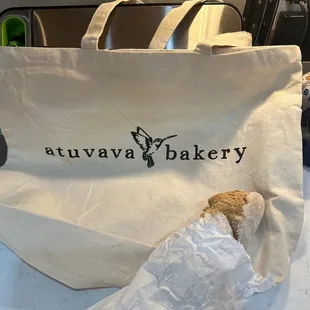 a bag with a sandwich in it