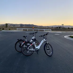 Taking a break after a long ride in Sisters, Oregon