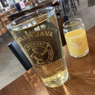 Cider with a shot of orange juice. Better than any mimosa!