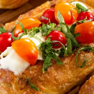 Tomato mozzarella focaccia: freshly baked in-house