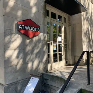 the entrance to the restaurant