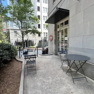 View of the outdoor seating.