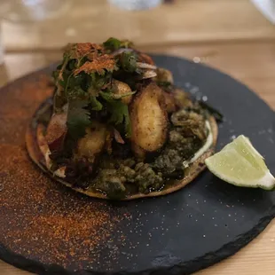 Pulpo y chorizo- charred octopus! Delicious