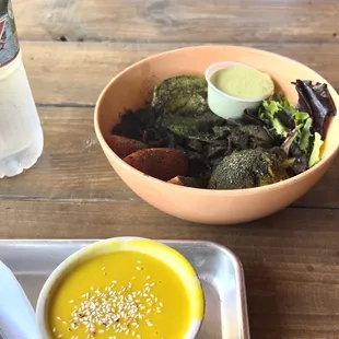 Wild Mushroom Sushi Salad and Coconut Squash Soup