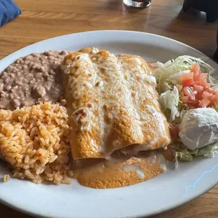 Lunch special enchilada with chipotle sauce