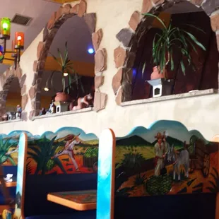 the interior of a mexican restaurant