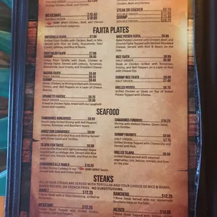 menu