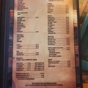 menu