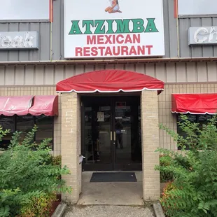 the entrance to the restaurant