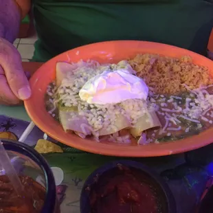 a plate of mexican food