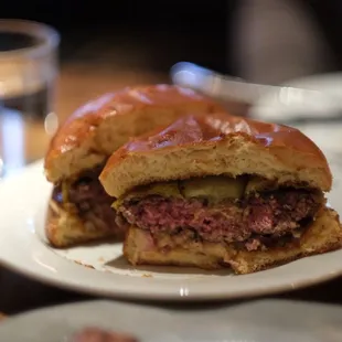 tavern burger cut in half