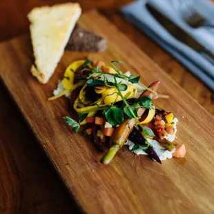 Rainbow carrots with goat cheese : 9/10