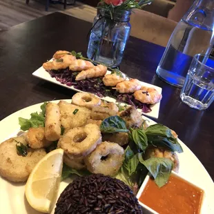 Salt Peppered Shrimp and Spicy Calamari, Marvelous!!!