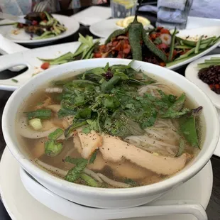 Pho with soy chicken