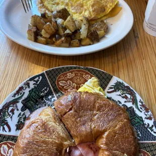 Omelette, breakfast sandwich