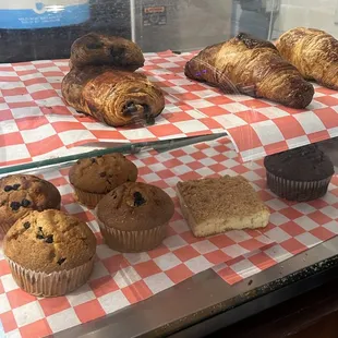 pastries and pastries on display