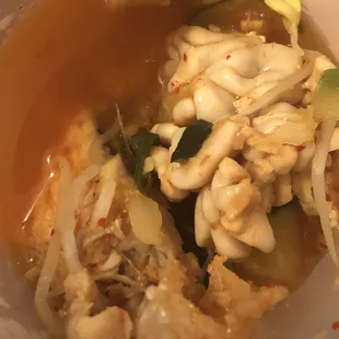 Intestines soup instead of Seafood soup