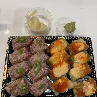 Double Toro Roll and Sunset Roll